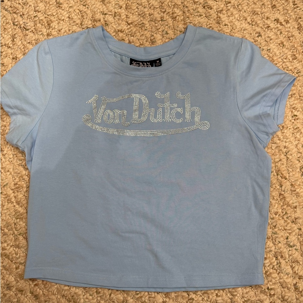 Von Dutch Sky Blue Tee with Logo